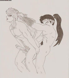 2boys aerisdies anal animal_ears artist_request gay inuyasha inuyasha_(character) koga male male_only uncensored yaoi