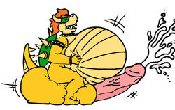 bowser dinghie green_shell horns hyper hyper_penis koopa male male_only mario_(series) nintendo penis shell spiky_shell tagme