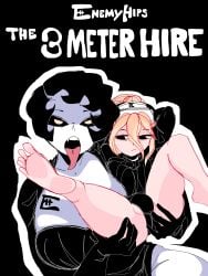 2023 2d 2futas big_breasts blonde_hair breasts bulge carrying carrying_partner clothed clothing comic comic_cover dommy_mommy duo enemy_(enemyhips) enemyhips feet fully_clothed futa_giantess futa_on_futa futa_only futanari futanari_vampire giantess goth goth_girl hat held_up human humanoid ineffective_clothing larger_female lifted light-skinned_futanari light_skin mostly_clothed ponytail self_upload short_hair spread_legs spreading suspension taller_girl thick tongue tongue_out vampire