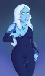 1girls big_ass blue_diamond_(steven_universe) blue_eyes blue_skin cartoon_network diamond_authority female gem_(species) steven_universe tagme timelessgear white_hair