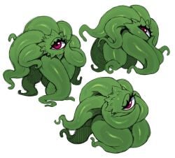 crossed_arms eyelashes female green_body looking_at_viewer marvel marvel_comics monster mouthless narrowed_eyes pink_eyes pose rule_63 shuma-gorath shuma_gorath smiling smiling_at_viewer sssonic2 tentacle tentacle_monster very_high_resolution white_background