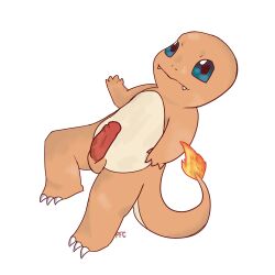 absurd_res charmander feral generation_1_pokemon hi_res lying male nintendo on_back pokefancompletionist pokemon pokemon_(species) solo