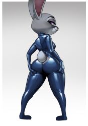 1girls absurd_res anthro ass big_ass blue_bodysuit bodysuit clothing corset female fur furry furry_only hi_res inviting judy_hopps looking_back naughty_face qupostuv35 rabbit showing_ass skin_tight small_breasts solo tail thick_thighs zootopia