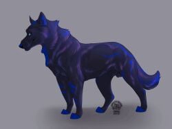 acrylicfoxcreations animated canid canine canis digital_media_(artwork) dire_wolf feral genitals gunter(character) hi_res looking_at_viewer male mammal penis short_playtime simple_background smile solo