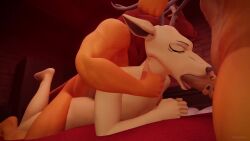 anal anal_sex animated anthro beastars deer face_fucking facefuck furry furry_only gay lion louis_(beastars) male/male male_only male_penetrated male_penetrating male_penetrating_male oral riskyribs shishigumi_(beastars) sound spitroast tagme threesome thrusting thrusting_into_mouth video