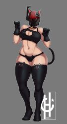 1girls armor bell_collar black_clothing black_lingerie black_underwear bra cat_ear_headphones cat_ears cat_lingerie cat_tail curvy curvy_body curvy_female curvy_figure curvy_hips curvy_thighs dat_ass exposed_belly fair_skin front_view gloves heid_(artist) helmet hourglass_figure human humanoid light_skin lingerie mandalorian mando_(razyem2) open_bra open_clothing original_character panties round_ass round_butt skin_tight solo_female thick_ass thick_thighs thigh_highs thighhighs tight_clothing tight_fit visor volumptous white_body