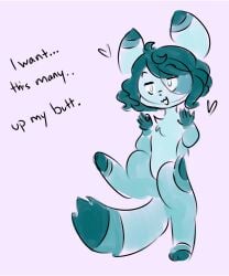 aika_(chinjireta) animation_meme_community anthro blue_fur chinjireta cub fluffy_tail raised_leg sketch tail text