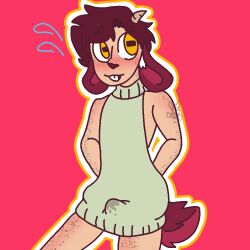 beetlebonez femboy goat sweater wet wet_clothes