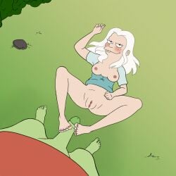 animated barefoot breasts disenchantment elfo feet foot_fetish foot_play footjob gif netflix nipples princess_tiabeanie pussy toenails toes