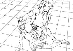 2girls angry black_and_white face_in_ass female female_only humiliation ino_yamanaka kokobiel monochrome multiple_girls naruto naruto_(classic) naruto_(series) sakura_haruno