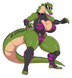 1girls alligator alligatorid_humanoid anthro ass athletic athletic_female big_ass big_breasts big_butt breasts busty digital_media_(artwork) eyebrows eyelashes eyes female female_focus fit fit_female gigantic_breasts green-skinned_female green_body green_skin hair hips hourglass_figure huge_ass huge_breasts human humanoid hyper_breasts large_ass large_breasts legs lips lisa_leatherback massive_breasts original original_character tail thegeckodemon thegeckoninja thick thick_legs thick_thighs thighs toned toned_female voluptuous wide_hips