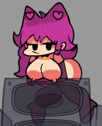 1girls ass boots breasts cat_ears cat_girl catgirl crown female friday_night_funkin neko nipples purple_hair request tagme thighhighs traced