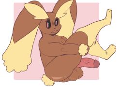 anthro balls boner bunny bunny_ears erection furry knightferret lopunny male male_lopunny male_only penis pokemon pokemon_(species) rabbit solo solo_male