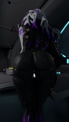 1girls 3d ass big_ass facelesstrigger female female_only glowing_genitalia glowing_pussy presenting pussy rear_view saryn_(warframe) saryn_prime_(warframe) solo solo_female space vagina warframe