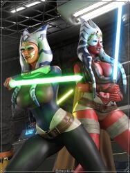 2girls 3d ahsoka_tano alien alien_girl alien_humanoid athletic athletic_female big_breasts breasts busty clone_wars curvaceous curvy datzalab eyebrows eyelashes eyes female female_focus female_only fit fit_female hips hourglass_figure huge_breasts humanoid jedi jedi_knight jedi_master large_breasts legs light-skinned_female light_skin lips lucasarts lucasfilm orange-skinned_female orange_body orange_skin red-skinned_female red_body red_skin shaak_ti star_wars star_wars_rebels the_force_unleashed thick thick_legs thick_thighs thighs togruta top_heavy upper_body voluptuous waist wide_hips