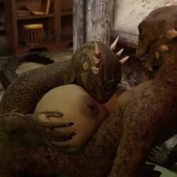 1boy 1girls animated anthro argonian bethesda_softworks big_breasts blowjob deepthroat fellatio fur furry green_body hand_on_breast horn huge_breasts inside leaning_back lizard looking_at_partner loop male/female male_penetrating_female nipples no_sound on_bed oral oral_penetration paizuri penile penis red_eyes sex short_playtime sitting_on_bed skyrim tagme the_elder_scrolls thrusting video webm yiff zenith741