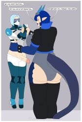 1futa 1girls athorment athorment_oc big_ass big_breasts big_dom_small_sub bigger_female black_sclera blue_hair breeding_spree caption captured captured_heroine clothed clothing dialogue duo english_text erection female female_on_futa femdom fully_clothed futa_with_female futanari futasub fuyumi_(raindle) giantess half-erect height_difference heroine heroine_in_trouble horns human humanoid imminent_sex intersex intersex/female interspecies larger_female leviathia_(raindle) light-skinned_female light-skinned_futanari light_skin mini_giantess mostly_clothed pants_down penis penis_out pointy_ears raindle_oc size_difference smaller_futanari standing tail taller_female thick_thighs veiny_penis villainess