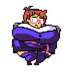 2d 2d_animation animated big_ass big_breasts embarrassed glasses little_witch_academia lotte_yansson nerd obese pixel_animation pixel_art thick_thighs transparent_background wide_hips