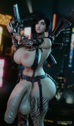 1futa 3d arazaki areolae ass assault_rifle balls big_balls big_penis black_hair blue_eyes breasts desert_eagle earrings eye_scar flaccid foreskin futa_only futanari gun gun_on_back hairy huge_ass huge_balls huge_breasts huge_cock huge_penis human intersex large_areolae large_breasts nipple_piercing nipples nose_piercing nude penis piercing pistol pose posing pubic_hair scar seveuria solo solo_futa standing straps tattoo testicles thick_thighs uncut weapon