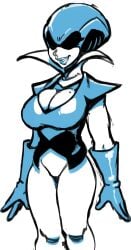 2021 big_breasts blue_gloves blue_lips blue_lipstick breasts brycecarringto5 deltarune deltarune_chapter_2 female female_focus female_only huge_breasts large_breasts mole mole_on_breast momfreaker queen_(deltarune) white_pants