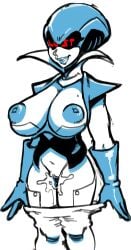 1girls 2021 areola areolae big_areola big_breasts blue_gloves blue_lips blue_lipstick breasts brycecarringto5 cum cum_in_pussy deltarune deltarune_chapter_2 female female_focus female_only huge_breasts large_areolae large_breasts mole mole_on_breast momfreaker queen_(deltarune) solo_female white_pants