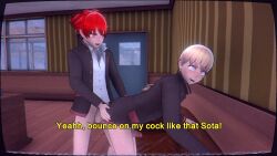 2boys bottomless bottomless_male dirty_talk english_subtitles gay haruto_yuto male_only red_hair rolling_eyes self_upload skinny slutforbara sota_yuki yandere_simulator yandere_simulator_(1980s) yaoi