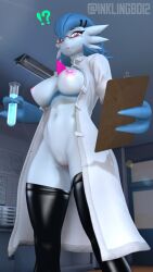 clitoral_hood coat doctor dr._voir gardevoir glasses inklingboi2 laboratory_equipment large_breasts pokémon_(species) pokemon pokemon_(species) sfm shiny_pokemon