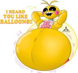 1girls animatronic big_belly chicken female five_nights_at_freddy's five_nights_at_freddy's_2 inflation robot toy_chica_(fnaf) windturbine09 yellow_skin