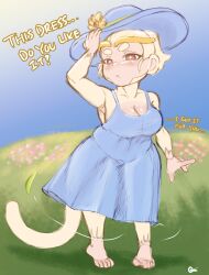 adora_(bloons_tower_defense) anthro barefoot bloons_tower_defense blush female female_focus furry huge_breasts imminent_sex large_breasts monkey monkey_girl oni_draws shortstack sundress tight_clothing