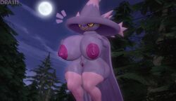 1girls 3d 3d_(artwork) ass big_breasts breasts dra111_(artist) dragon316 female hat huge_breasts mismagius pokemon pokemon_(species) solo thick_thighs wide_hips