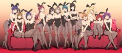 6+girls ahoge alp animal_ears armpits arms_behind_head arms_up ass bangs bare_shoulders big_breasts black_footwear black_hair black_leotard blonde_hair blue_eyes blue_hair blunt_bangs blush bow bowtie braid breasts brown_eyes brown_hair brown_pantyhose bunny_ears bunny_girl bunnysuit busty cleavage collarbone couch covered_navel crown_braid detached_collar fake_animal_ears fake_tail female female_only full_body green_eyes grin hair_bun hair_ornament hair_rings hairclip half_updo high_heels highleg highleg_leotard highres horny kazuno_leah kazuno_sarah kunikida_hanamaru kurosawa_dia kurosawa_ruby large_breasts leotard long_hair looking_at_viewer love_live! love_live!_sunshine!! matsuura_kanan medium_breasts multiple_girls ohara_mari open_mouth orange_hair pantyhose playboy_bunny ponytail pose posing purple_eyes purple_hair rabbit_ears rabbit_tail red_eyes red_hair sakurauchi_riko sensual sexy_armpits short_hair siblings side_braid side_ponytail single_side_bun sisters sitting small_breasts smile tail takami_chika tsushima_yoshiko two_side_up voluptuous watanabe_tsuki watanabe_you wrist_cuffs yellow_eyes