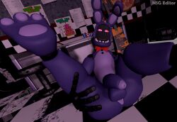 3d 3d_(artwork) animatronic anthro anus ass balls bonnie_(fnaf) bow_tie digital_media_(artwork) five_nights_at_freddy's five_nights_at_freddy's_2 gay genitals lagomorph leporid looking_at_viewer machine male male_only mammal nsg_editor nude penis rabbit raised_leg robot scottgames solo solo_focus source_filmmaker withered_bonnie