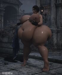 1girls 3d ass bbw belly big_ass big_belly big_breasts breasts capcom fat female huge_breasts jill_valentine jill_valentine_(sasha_zotova) nipples obese overweight renrenrew resident_evil thick_thighs tongue_out wide_hips