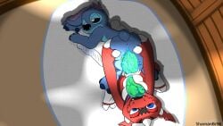 anal anal_sex anthro ass bandai_namco digimon digimon_(species) disney duo genitals guilmon guilmonboy lilo_and_stitch male male/male patchwork_creature penetration penis seam_(sewing) sex shamanbr96 stitch_(disambiguation) stitch_(lilo_and_stitch) stitch_(sewing)