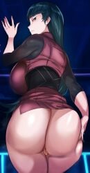 1girls big_ass big_breasts blue_hair breasts cafekun emotionless expressionless female female_only gym_leader high_resolution highres hime_cut human human_only light-skinned_female light_skin looking_at_viewer naked nintendo nude nude_female pokemon pussy sabrina_(pokemon) spread_pussy thick_thighs vagina