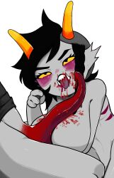 alien_penis blowjob ccndies cum fellatio homestuck homestuck_oc licking_lips oral oral_sex qyuu troll