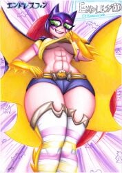 1girls 2023 2d abs athletic athletic_female barbara_gordon batgirl dc dc_comics dc_super_hero_girls endlessfin female female_only low-angle_view shirt_lift thick_thighs traditional_media_(artwork) underboob wide_hips