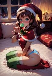 ai_generated brokentoys candy_cane christmas christmas_outfit defeated easter easter_egg flower_in_hair flowers hermes113 lolipop pink_hair present purple_hair twintails