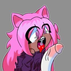 1femboy big_penis black_body cat_ears clothing cute cute_face femboy oc original_character pink_hair post_blowjob solo_femboy violet_eyes