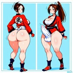 1futa ai_generated ass ass big_ass big_breasts big_butt breasts erection erection_under_clothes erection_under_loincloth fatal_fury fundoshi fundoshi_futanari fundoshilover101 futanari happi_(clothing) huge_ass huge_butt loincloth mai_shiranui sarashi valbun_style