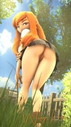 down_view human_meggy meggy_spletzer orange_hair pussy sfm smg4 solo_focus source_filmmaker upskirt upskirt_view wing_fury