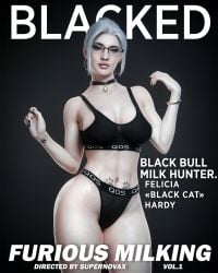 1girls 2025 3d alternate_body_type areolae_slip black_cat_(marvel) cowbow_shot curvaceous curvaceous_female fake_magazine_cover felicia_hardy female female_only lingerie lingerie_only qos qos_clothing simple_background solo spider-man_(ps4) spider-man_(series) supernovax tagme
