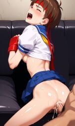 ai_generated anal anal_sex anal_sex anus cum kasugano_sakura sakura_(street_fighter) sakura_kasugano