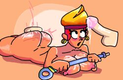 amber_(brawl_stars) anal anal_insertion anal_sex anal_sex big_ass big_breasts brawl_stars cum cum_in_ass cum_in_breasts cum_in_pussy cum_inside flame_hair jelly_bread_ latina latina_female sex supercell yellow_hair