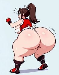 1girls ai_generated ass ass_jiggle ass_wobble big_ass big_breasts big_butt breasts fatal_fury fundoshi fundoshilover101 happi_(clothing) huge_ass huge_breasts huge_butt loincloth mai_shiranui sarashi valbun_style