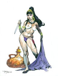 a_princess_of_mars barsoom black_hair child_bearing_hips dejah_thoris knife mike_hoffman purple_panties royalty tagme tanline topless_female