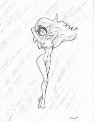 keith_dotson marvel marvel_comics monochrome nude ororo_munroe solo storm_(x-men) tagme tiara x-men