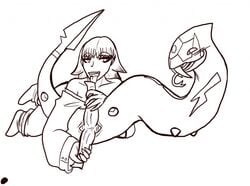 fangs female feral human illuminatii interspecies licking male monochrome multiple_penises nude penis pokemon pokemon_(species) pokemon_rgby pokemon_rse pokephilia sabrina_(pokemon) seviper straight tagme