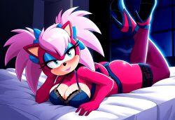 ai_generated ass breasts fishnet fishnets hips magenta_fur pink_hair seductive sonia_the_hedgehog sonic_(series) sonic_the_hedgehog_(series) sonic_underground