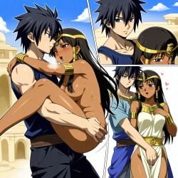 ai_generated couple crossover fairy_tail gray_fullbuster isis_ishtar yu-gi-oh!